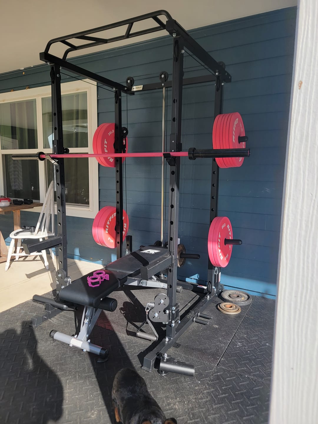 Customer photo review of RitFit Pink Weight Plates Olympic Bumper Plates Weight Plates Fit 2" Barbells