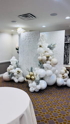 Customer photo review of White Shimmer Wall Panels – Easy Setup Wedding/Event/Theme Party Decorations
