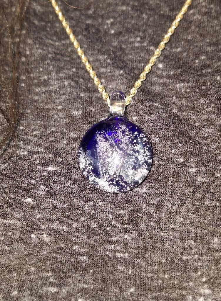 Customer photo review of Nightswirl Cremation Pendant