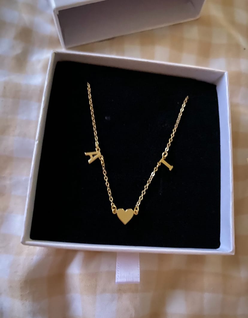 Customer photo review of The Original Initial Letter Necklace
