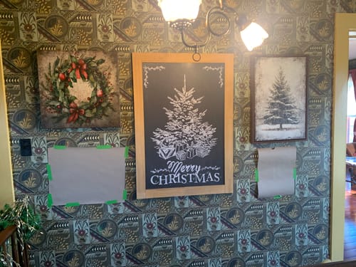Customer photo review of Vintage Pine Tree Christmas Wall Art III