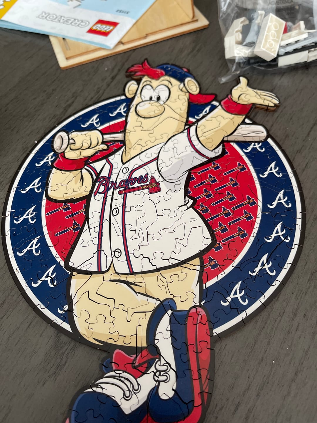 Customer photo review of Atlanta Braves™ Mascot - Wooden Puzzle