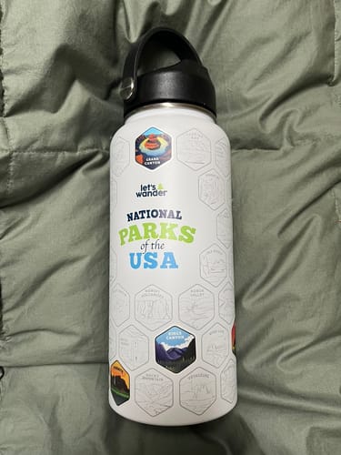 Customer photo review of Let's Wander™ National Parks Water Bottle + Stickers