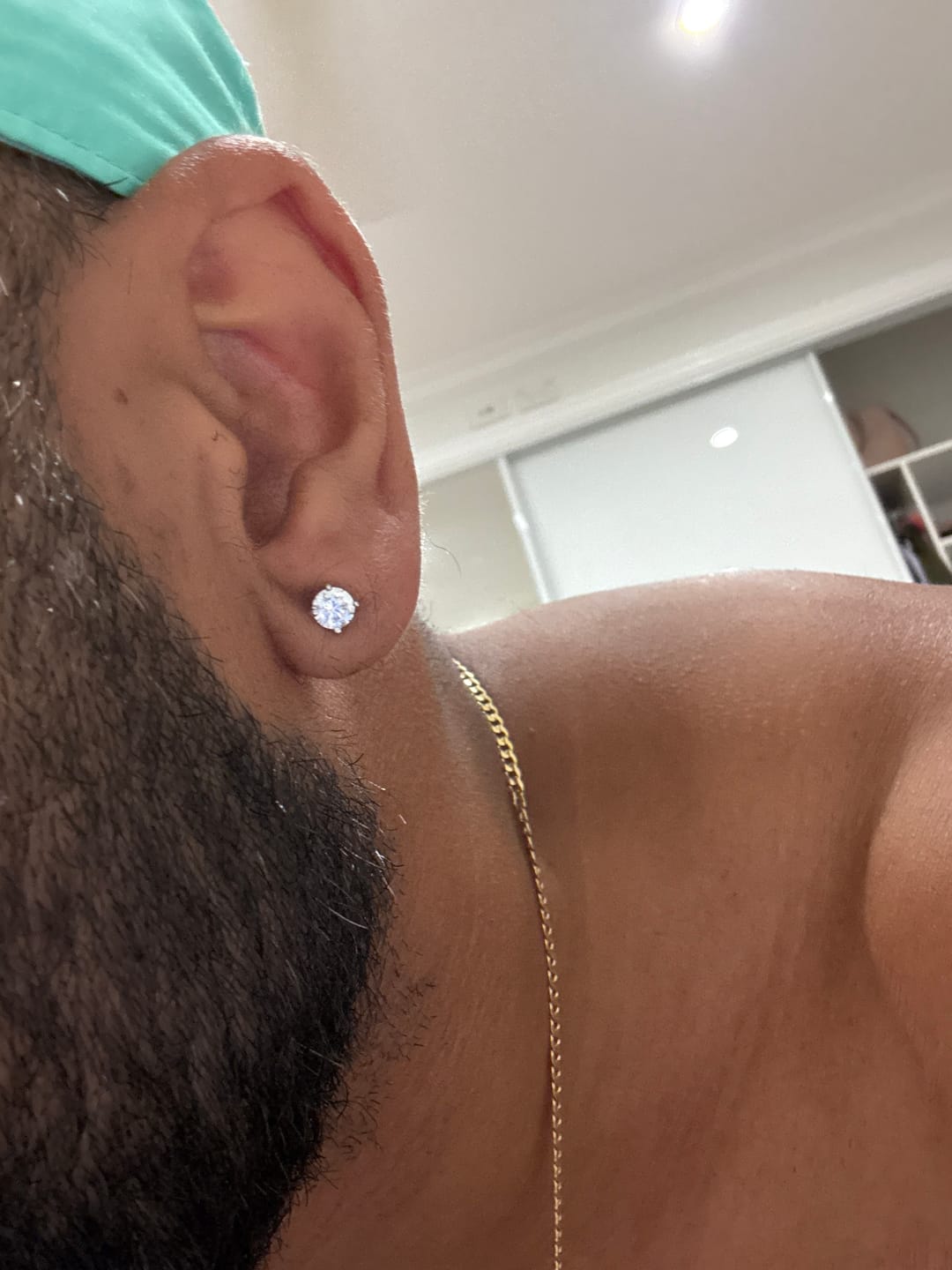 Customer photo review of Moissanite Stud Earrings - 925 Silver