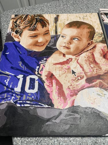 Customer photo review of Custom Paint By Numbers Kit