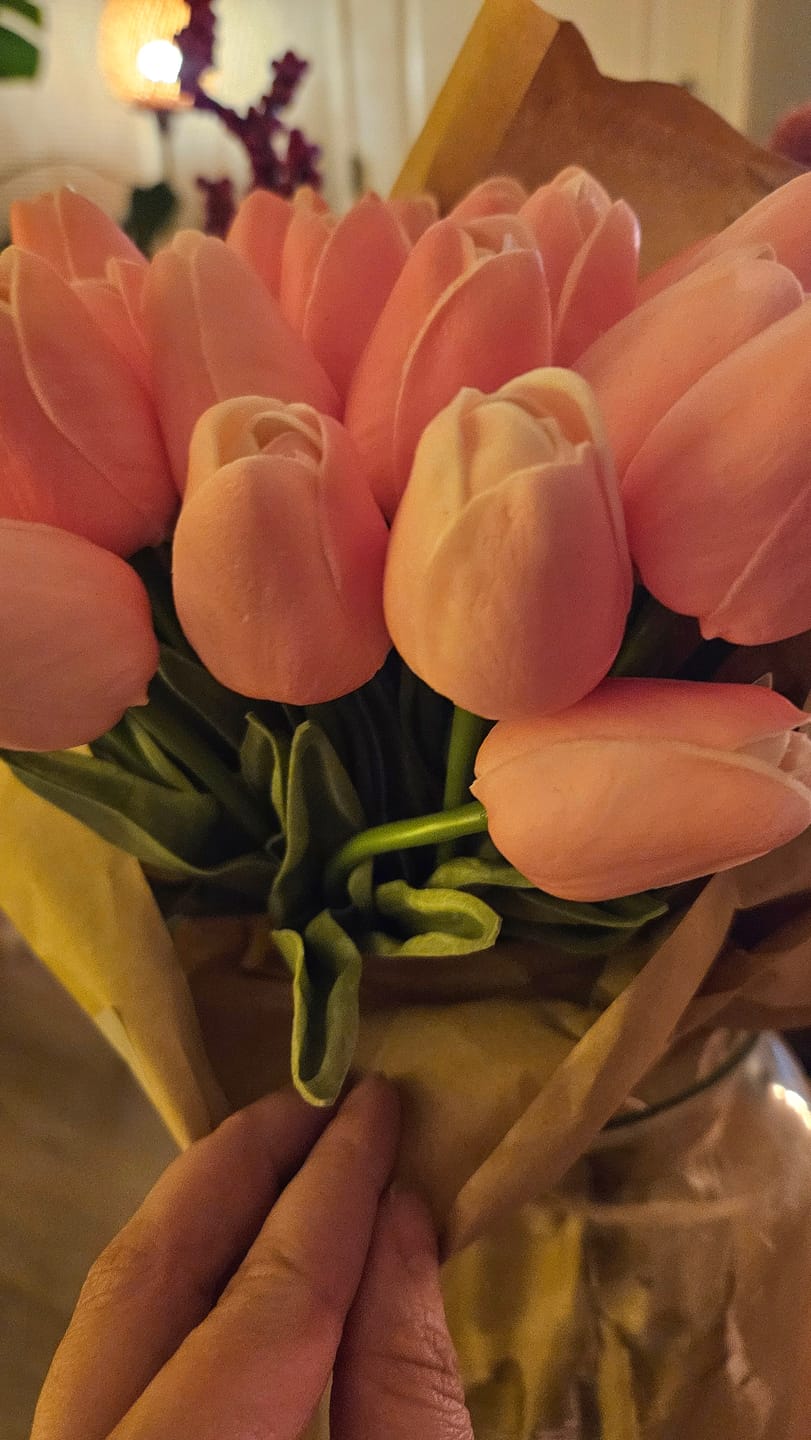 Customer photo review of Tulpen Boeket - Roze (25 stengels)