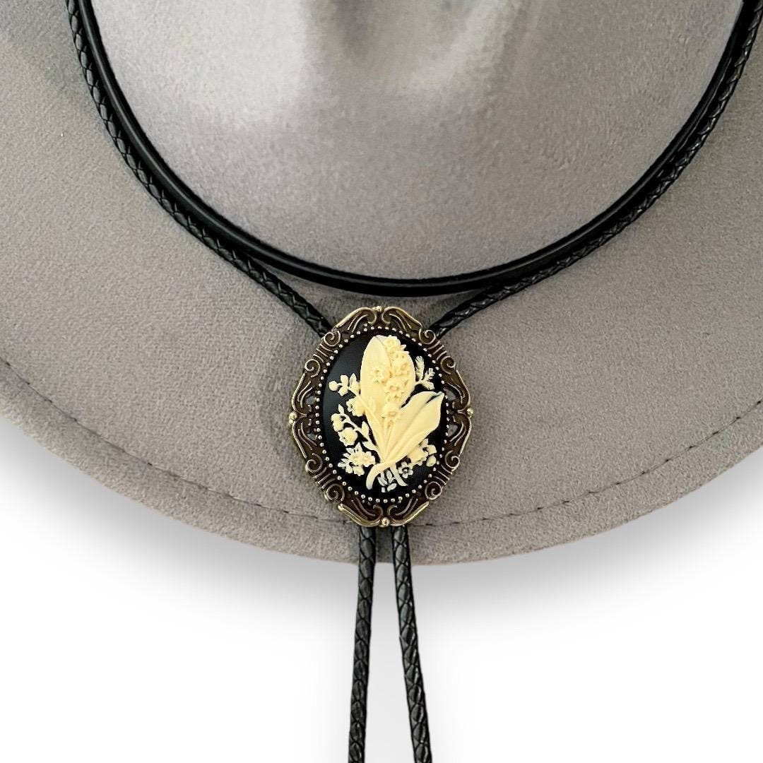 Customer photo review of Lily of the Valley Bolo Tie - Black & Ivory