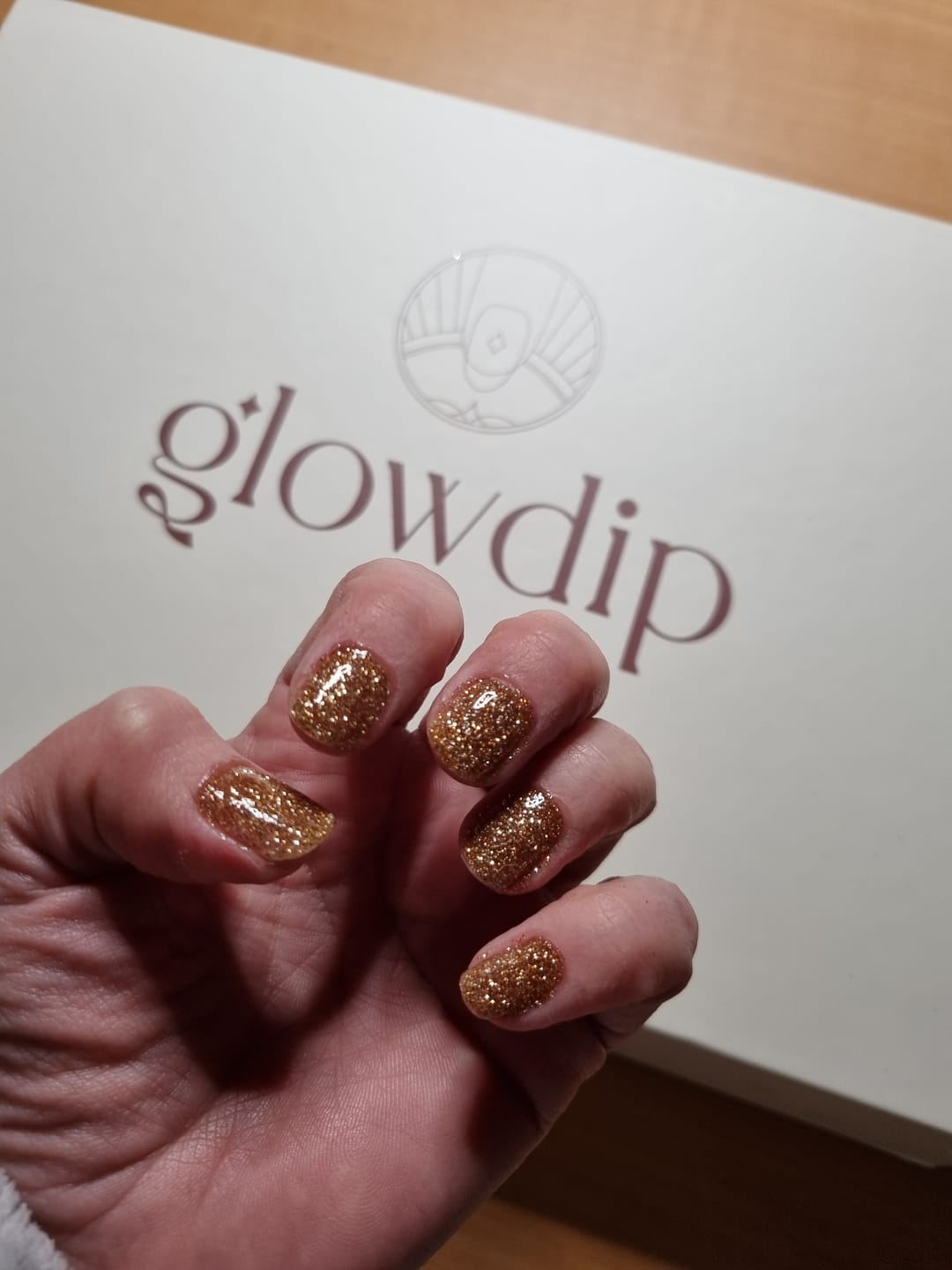 Customer photo review of Champagne Gold Dipping Powder