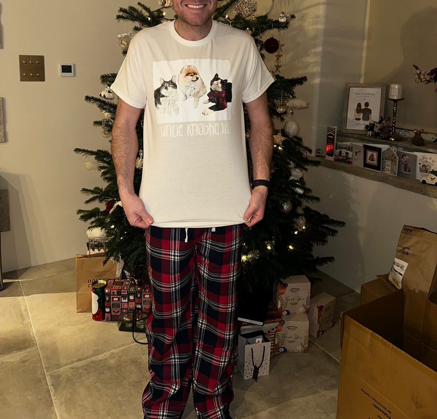 Customer photo review of Personalised Tartan Pyjamas