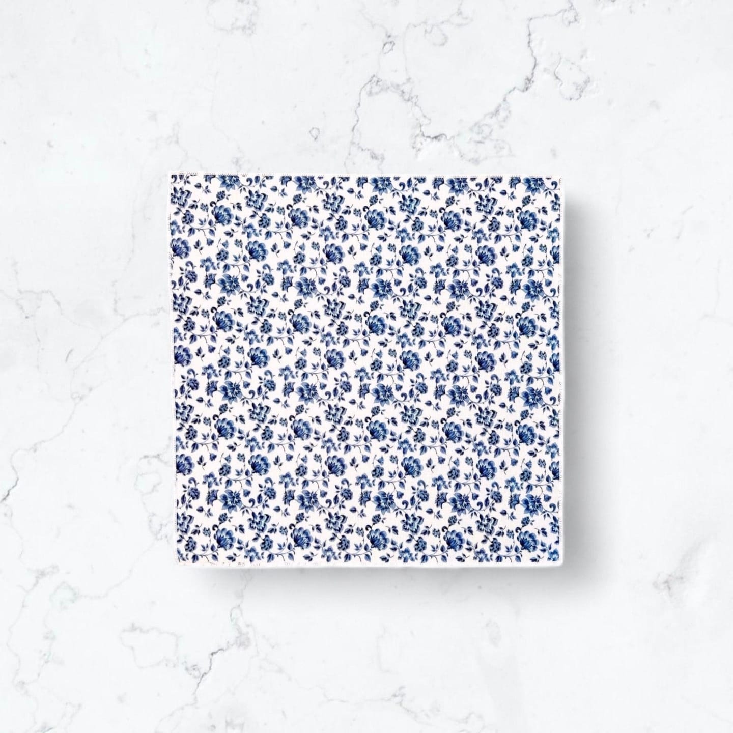 Customer photo review of French Blue Floral Pocket Square