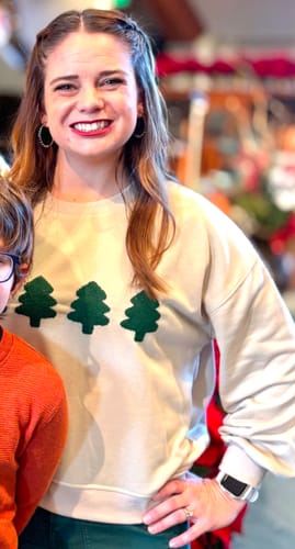 Customer photo review of Trees Chenille Sweatshirt