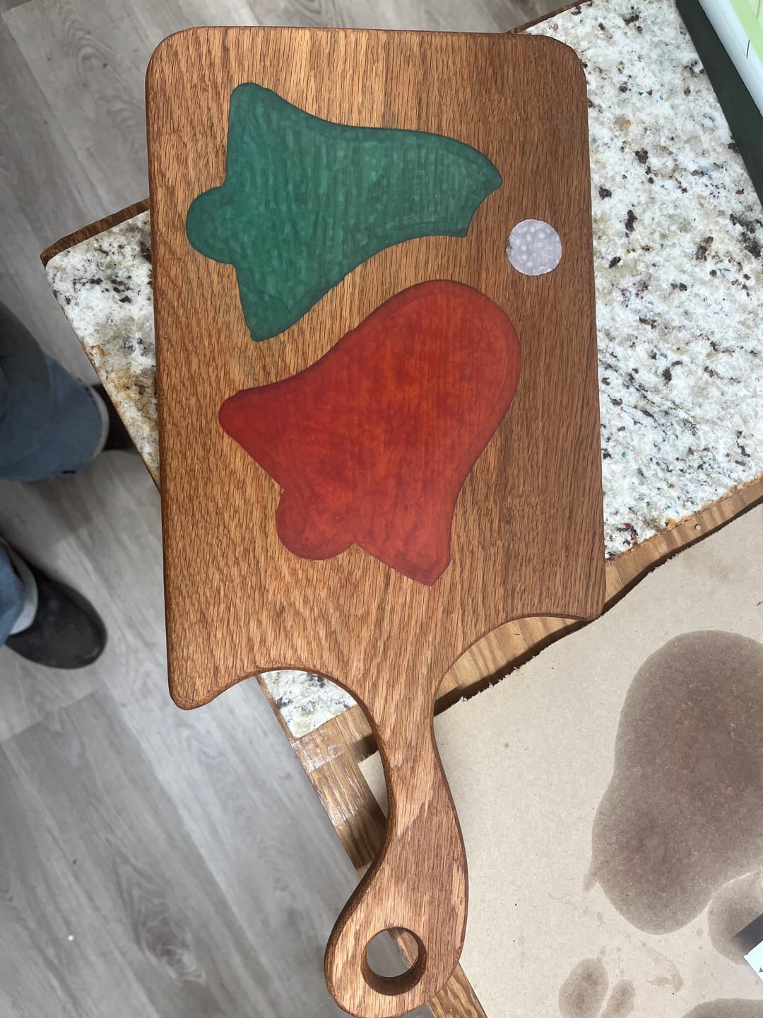 Customer photo review of 10.3x9.8" Christmas Bells Tray 1 Acrylic Router Template [Limited Edition]