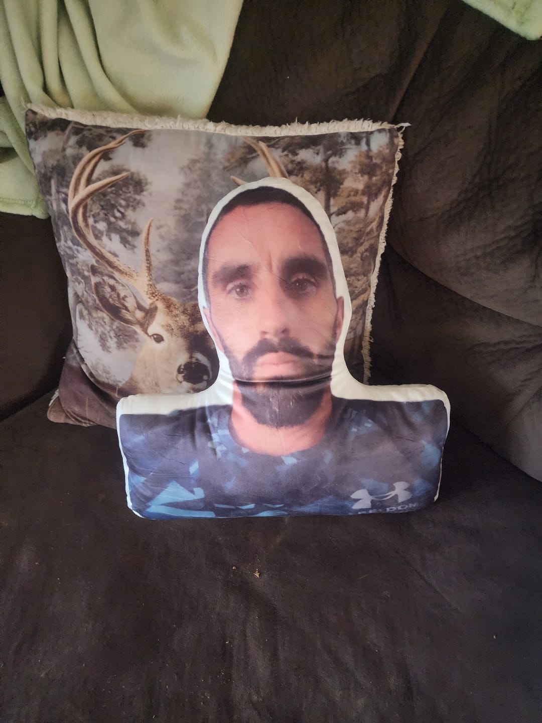 Customer photo review of Custom Shaped Pillow with Loved One Picture of Person/Pet Personalized 3d Photo Pillow