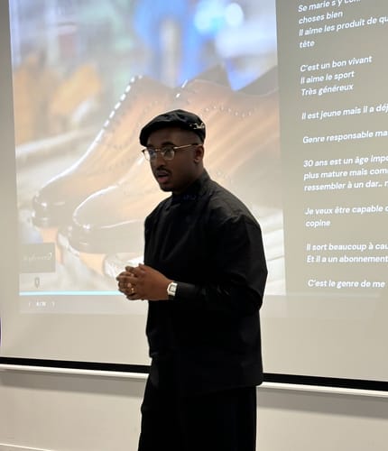 Customer photo review of Metal Buckle Black Beret