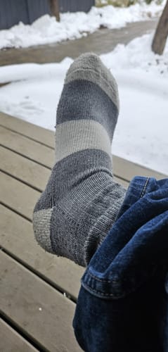 Customer photo review of J.B. Field's Icelandic "30 Below XLR" Merino Wool Thermal Sock