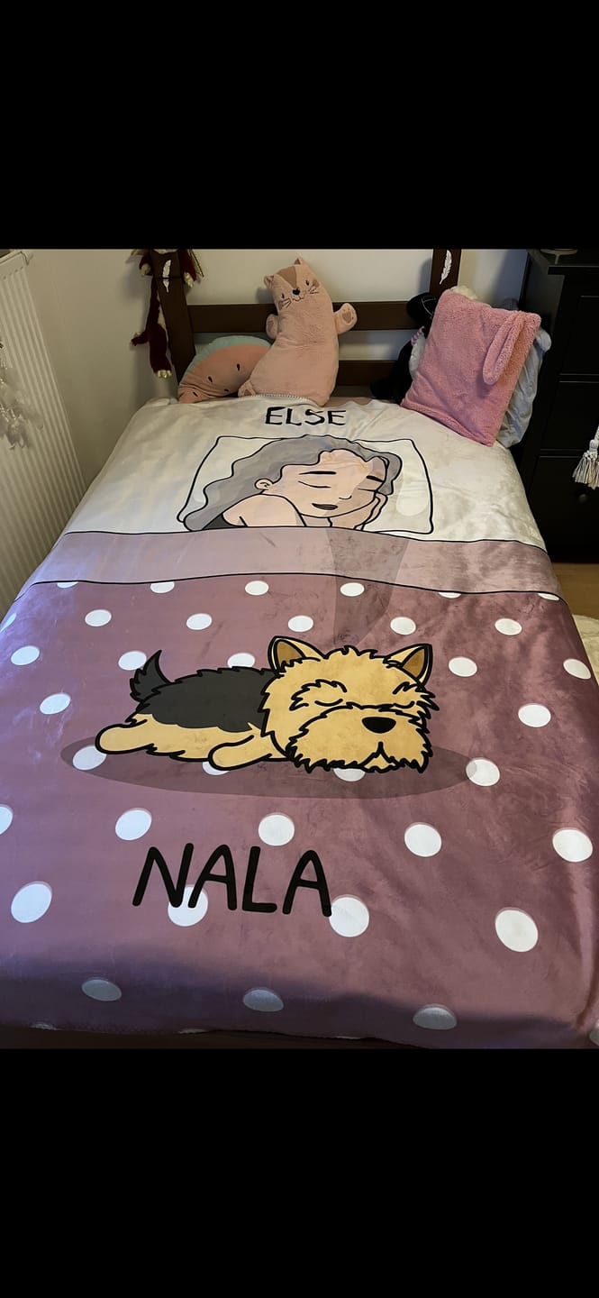 Customer photo review of Kuschelzeit mit Fellnasen Single - Individuelle Decke
