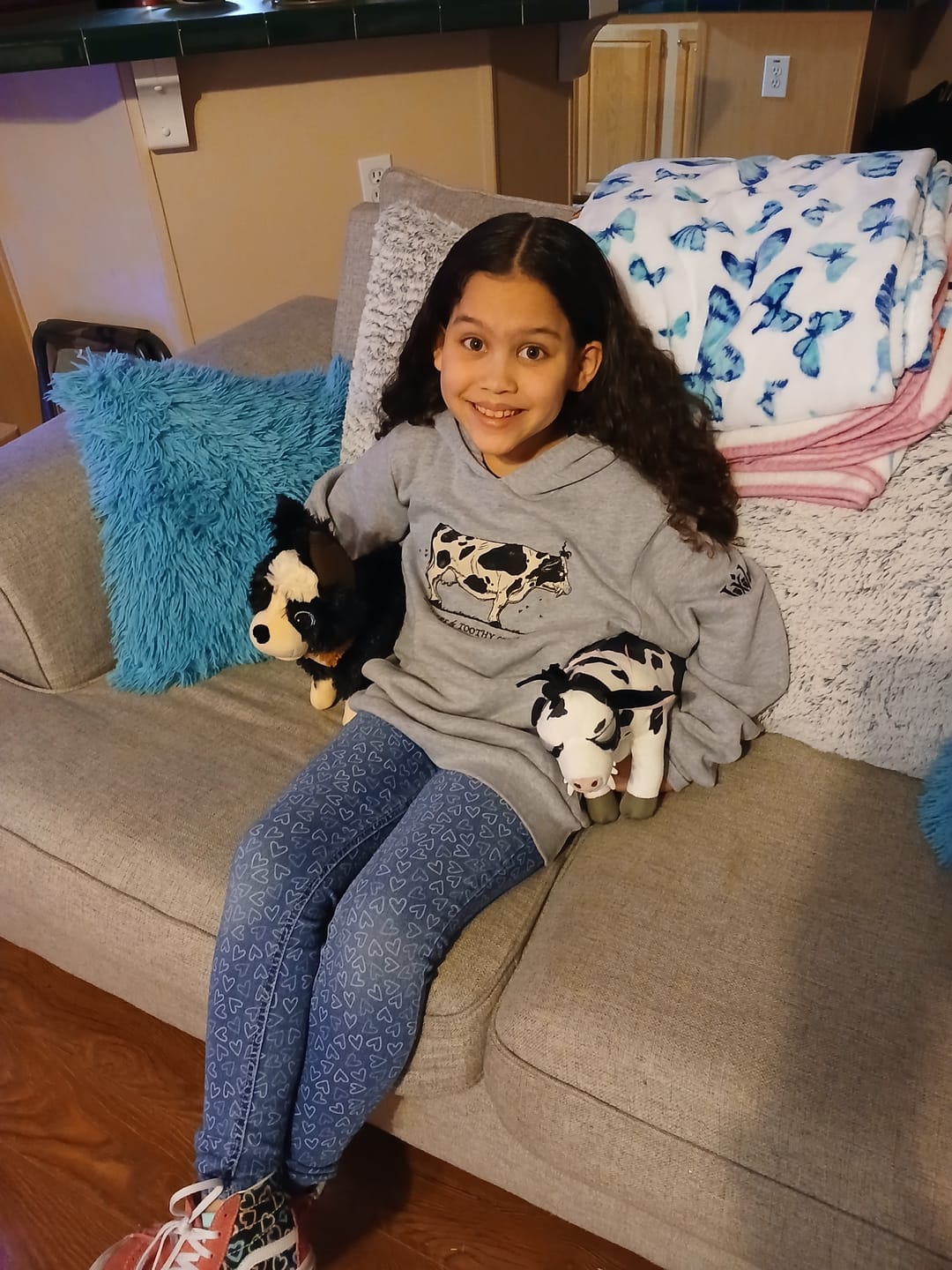 Customer photo review of Toothy Cow Hoodie