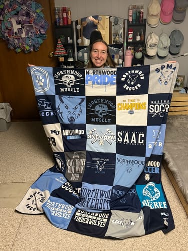 T-shirt quilt featuring northwood soccer by Rebekah from MI