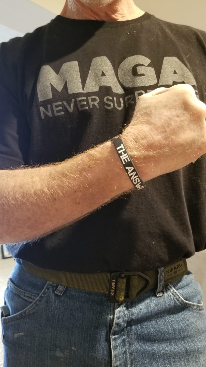 Customer photo review of The Answer to 1984 Wristband