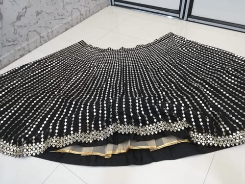 Customer photo review of Black Color Embroidered Designer Party Wear Organza Silk Lehenga Choli