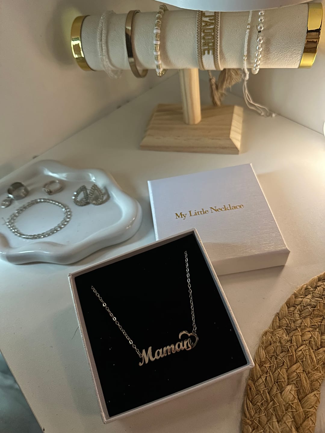 Customer photo review of Collier Prénom Coeur Ciselé