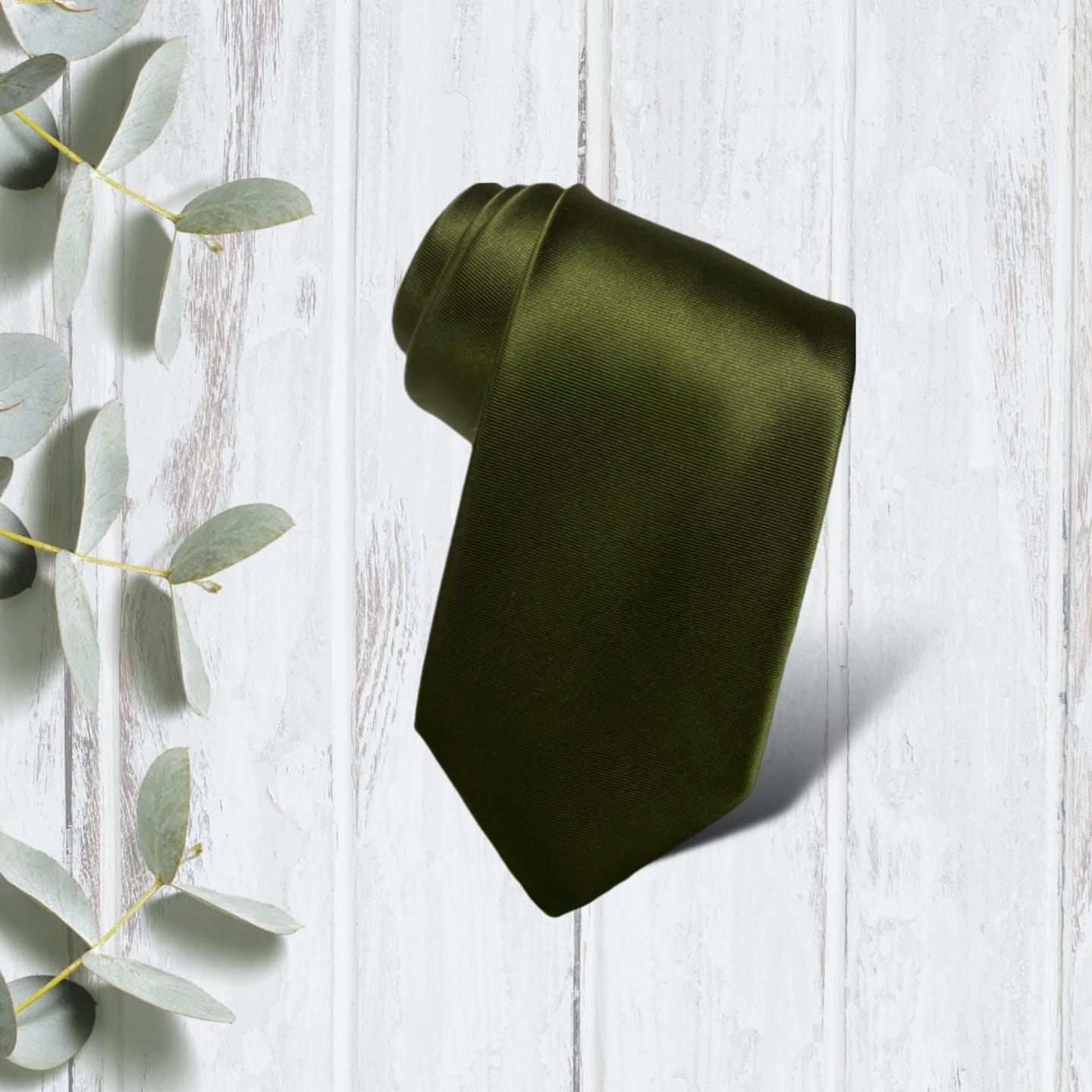Customer photo review of Olive Satin Necktie