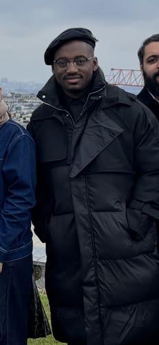 Customer photo review of Winter Patchwork Design Long Down Coat