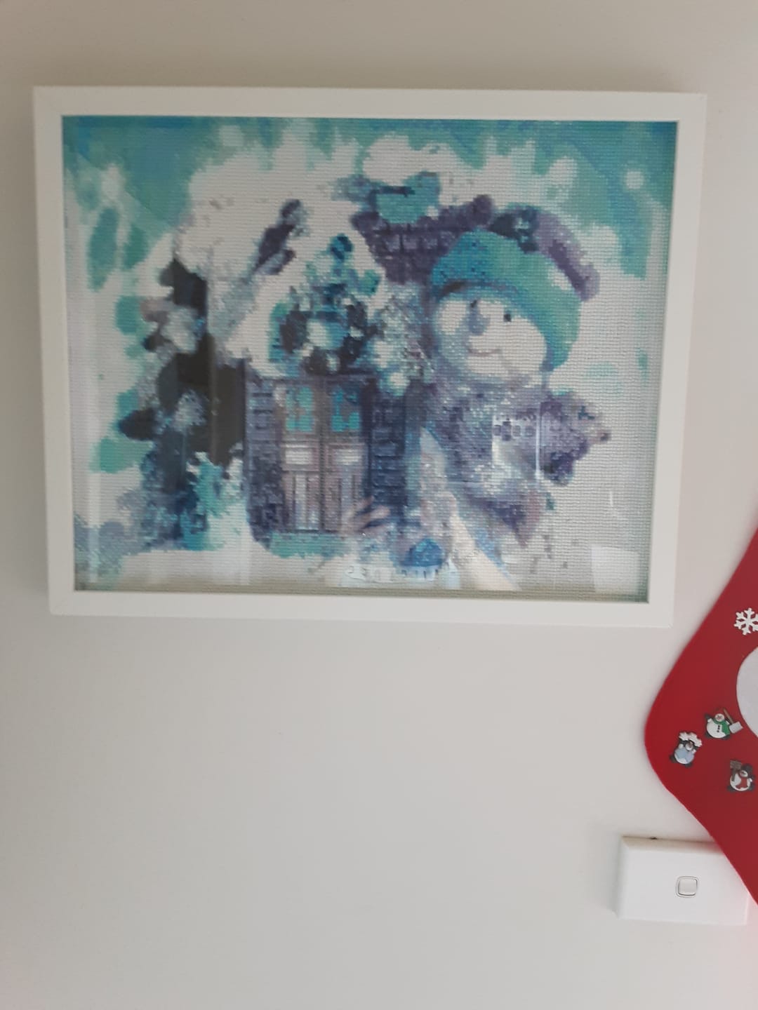Customer photo review of Full Drill - 5D DIY Diamond Painting Kits Cartoon Christmas Snowman House