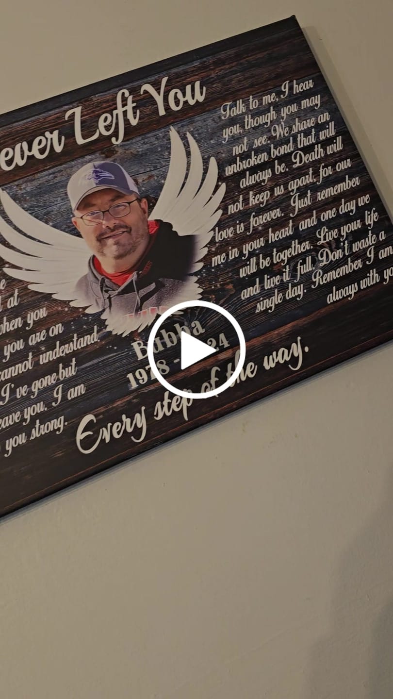 Customer video review of Personalized Canvas Prints, Custom Photo, Memorial Gifts, Sympathy Gifts, Angel Wings I Never Left You Love Dem Canvas