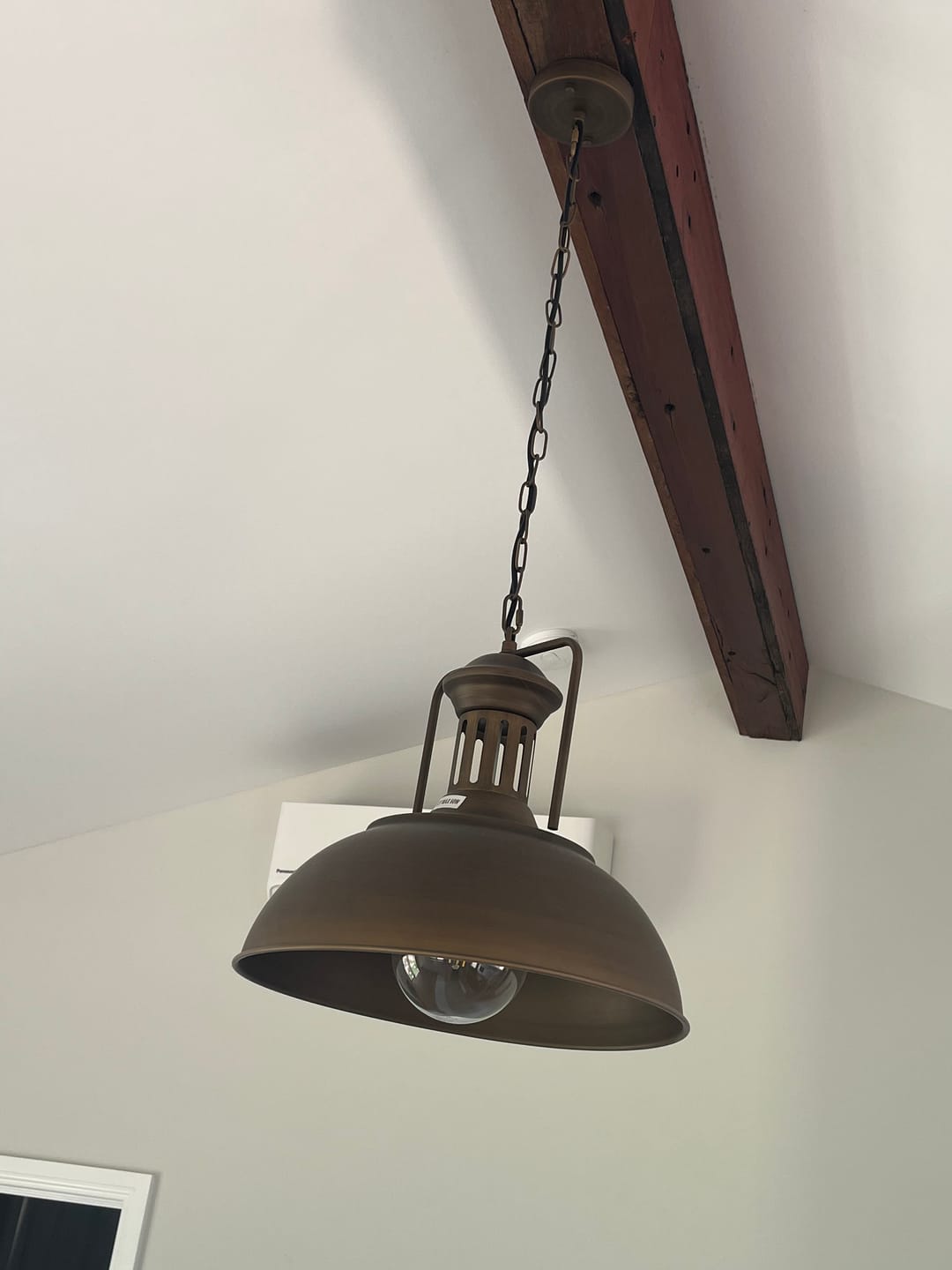 Customer photo review of Farmhouse Rustic Rusty Dome Pendant Light