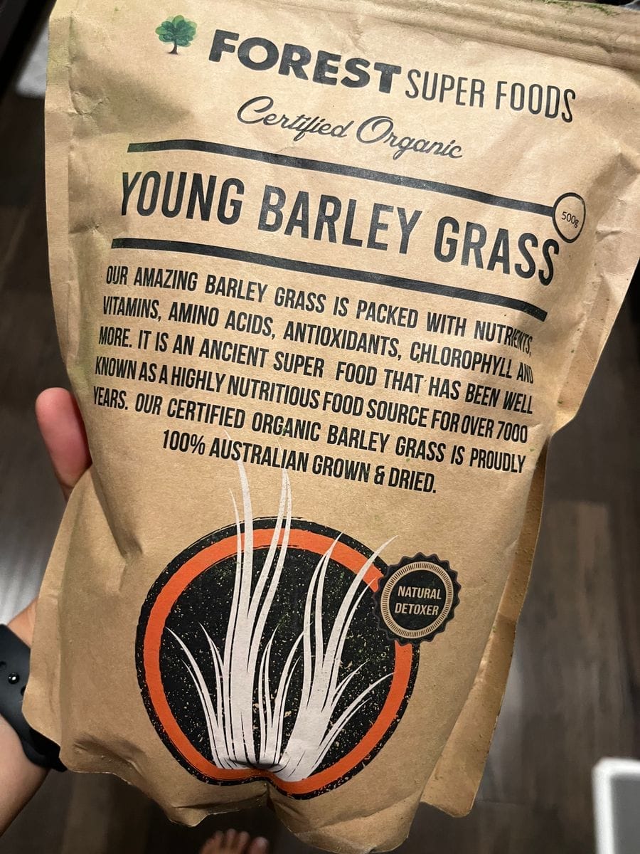 Customer photo review of Certified Organic Australian Barley Grass
