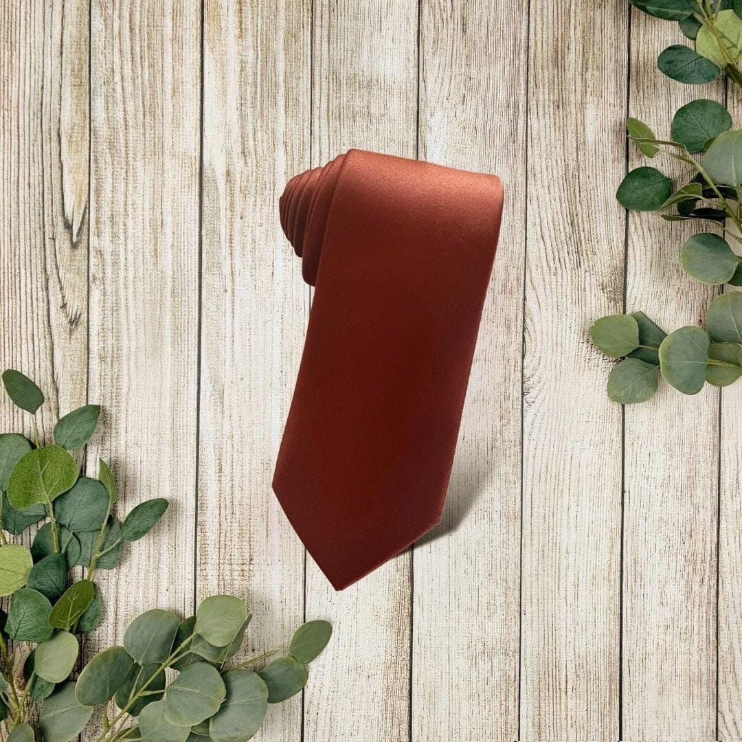 Customer photo review of Terracotta Satin Necktie