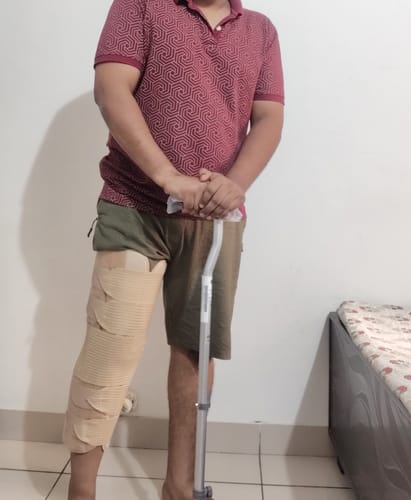 Customer photo review of Avanti L Shape Quadripod Stick | Walking Stick with Adjustable Height | Light Weight | 4 Legged Base (Grey)