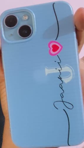 Customer photo review of Personalized Initials Azure Silicon Case For iPhone