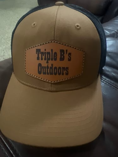 Customer photo review of Premium Custom Leather Patch Hats (Wholesale)