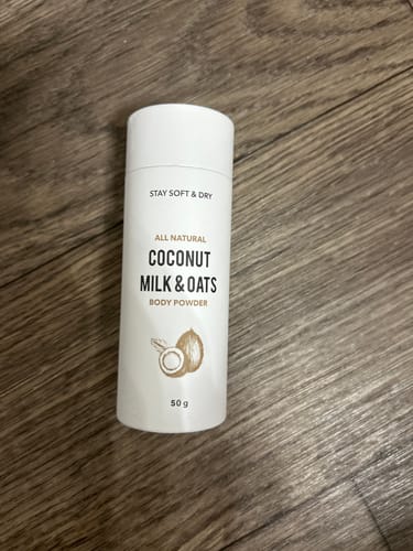 Customer photo review of Talc-Free Coconut Milk & Oats Body Powder