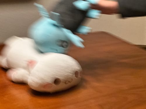 Customer photo review of Rain World - Glowing Blue Lizard Plush