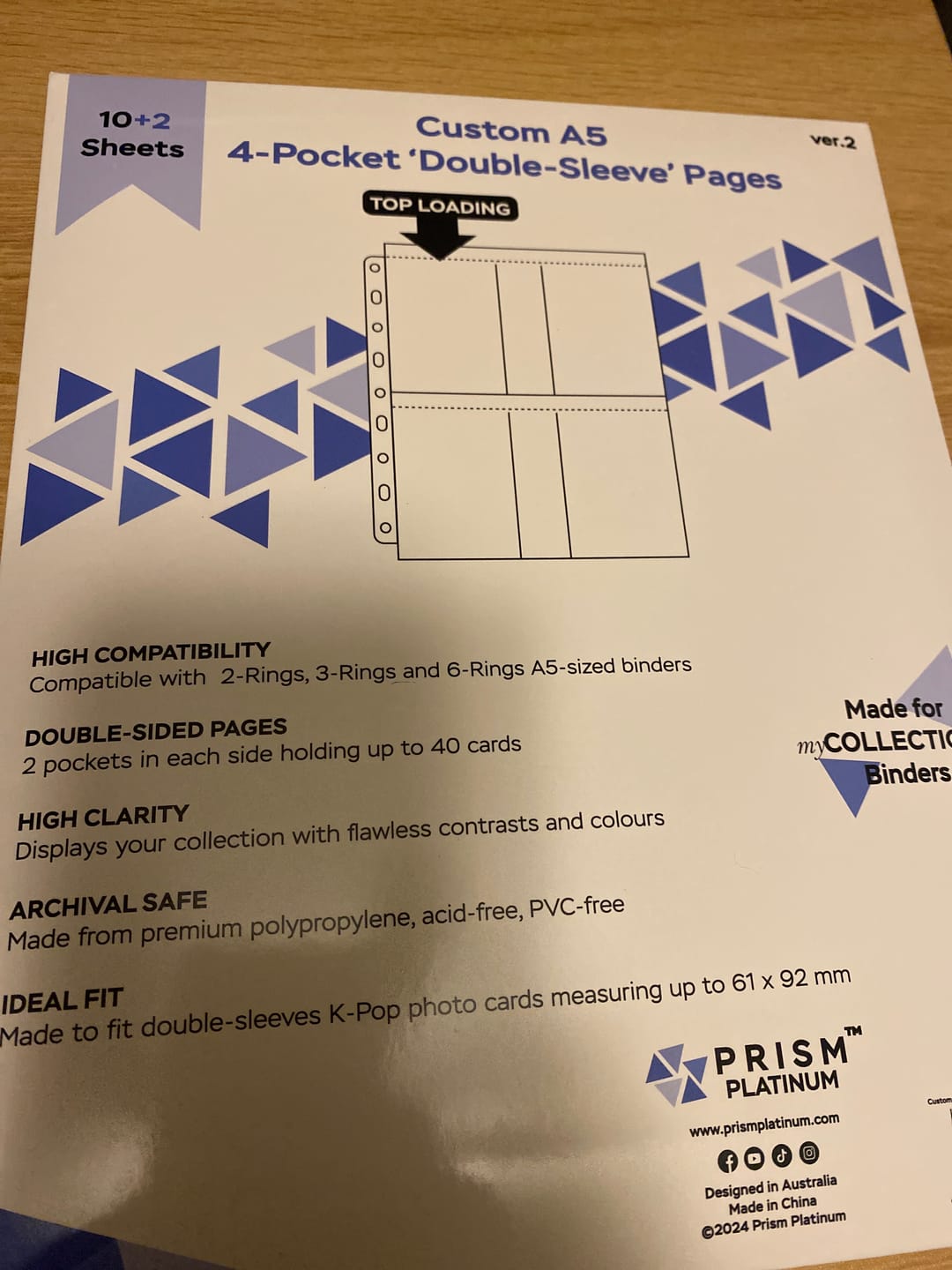 Customer photo review of [Version 2] Custom A5 pages - 4-Pocket - Double-Sleeve