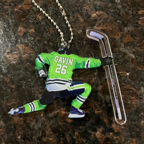 Customer photo review of Personalized Hockey Ornament For Hockey Players