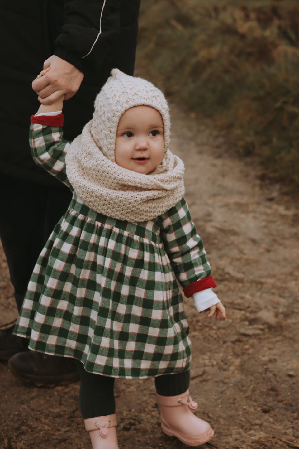 Customer photo review of Hazelnut Reversible Corduroy Pocket Dress