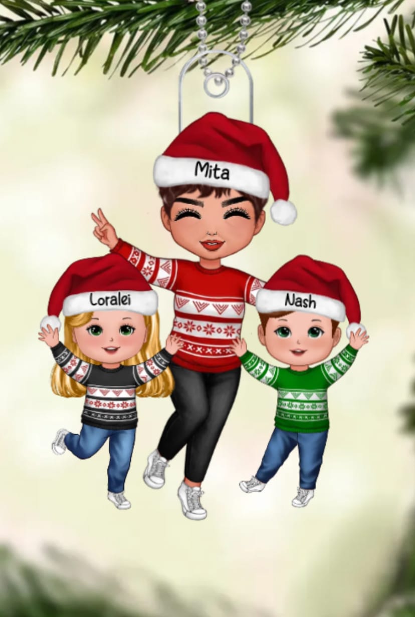 Customer photo review of Happy Christmas Doll Grandma Grandkids Gift For Granddaughter Grandson Personalized Acrylic Ornament