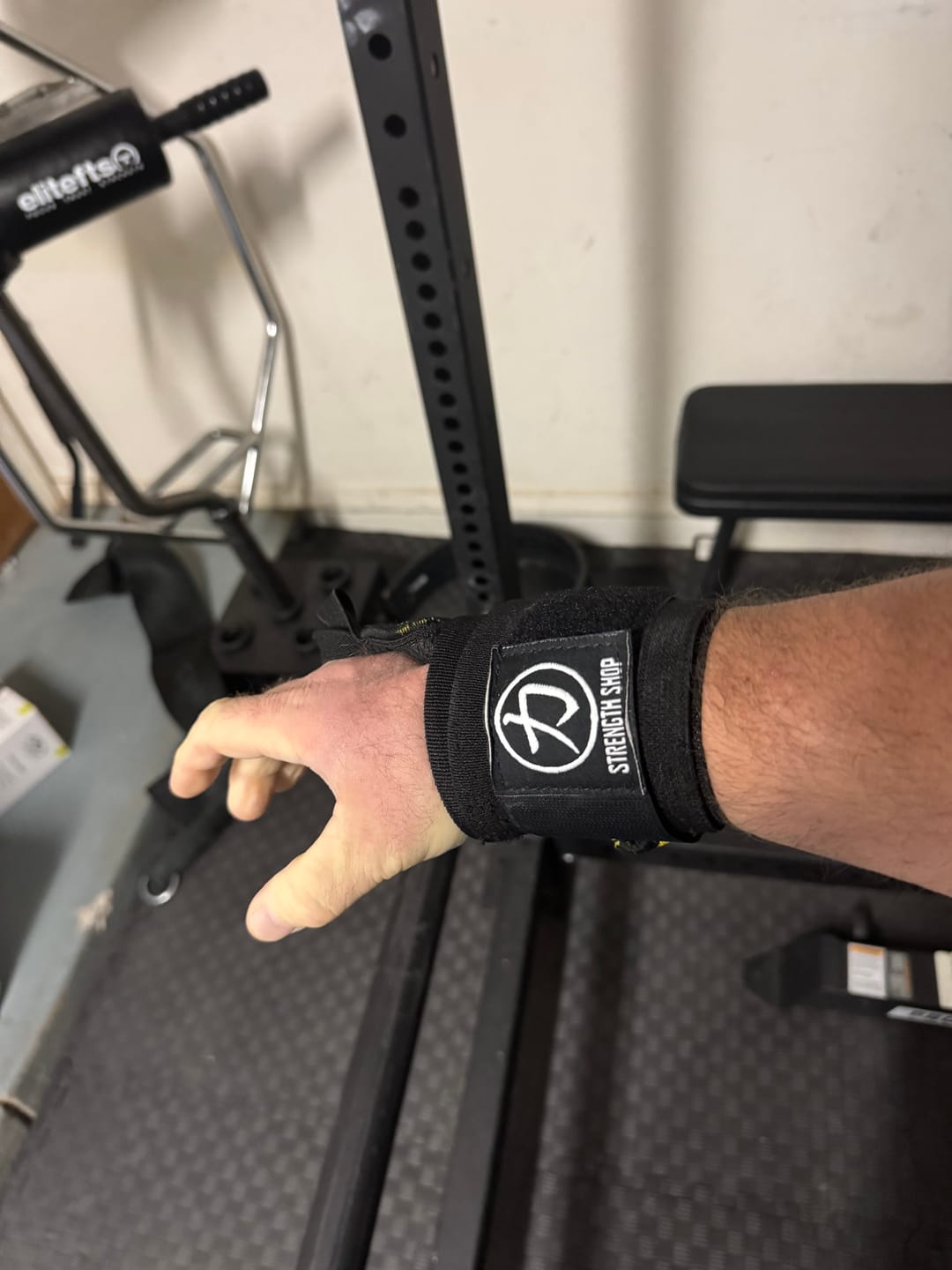 Customer photo review of Super Stiff Wrist Wraps - Black/Yellow - USPA & IPF Approved