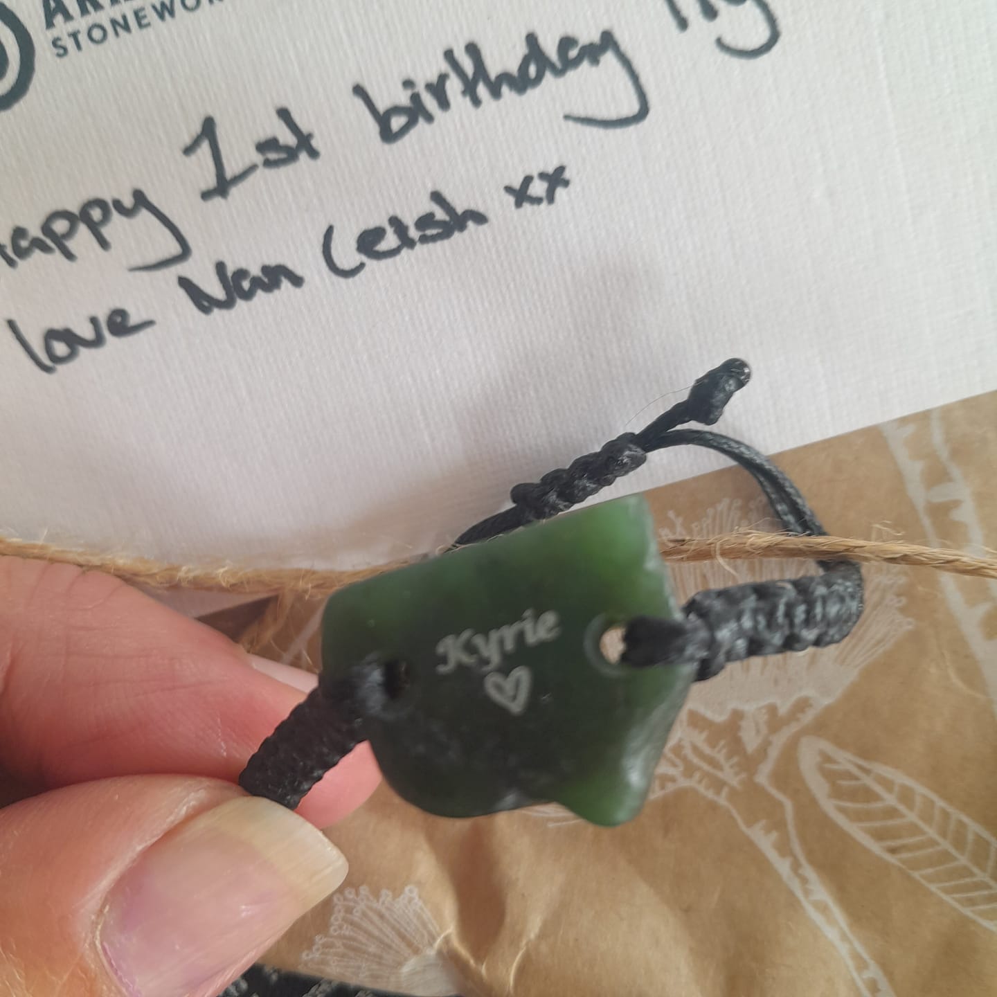 Customer photo review of Greenstone Bracelet