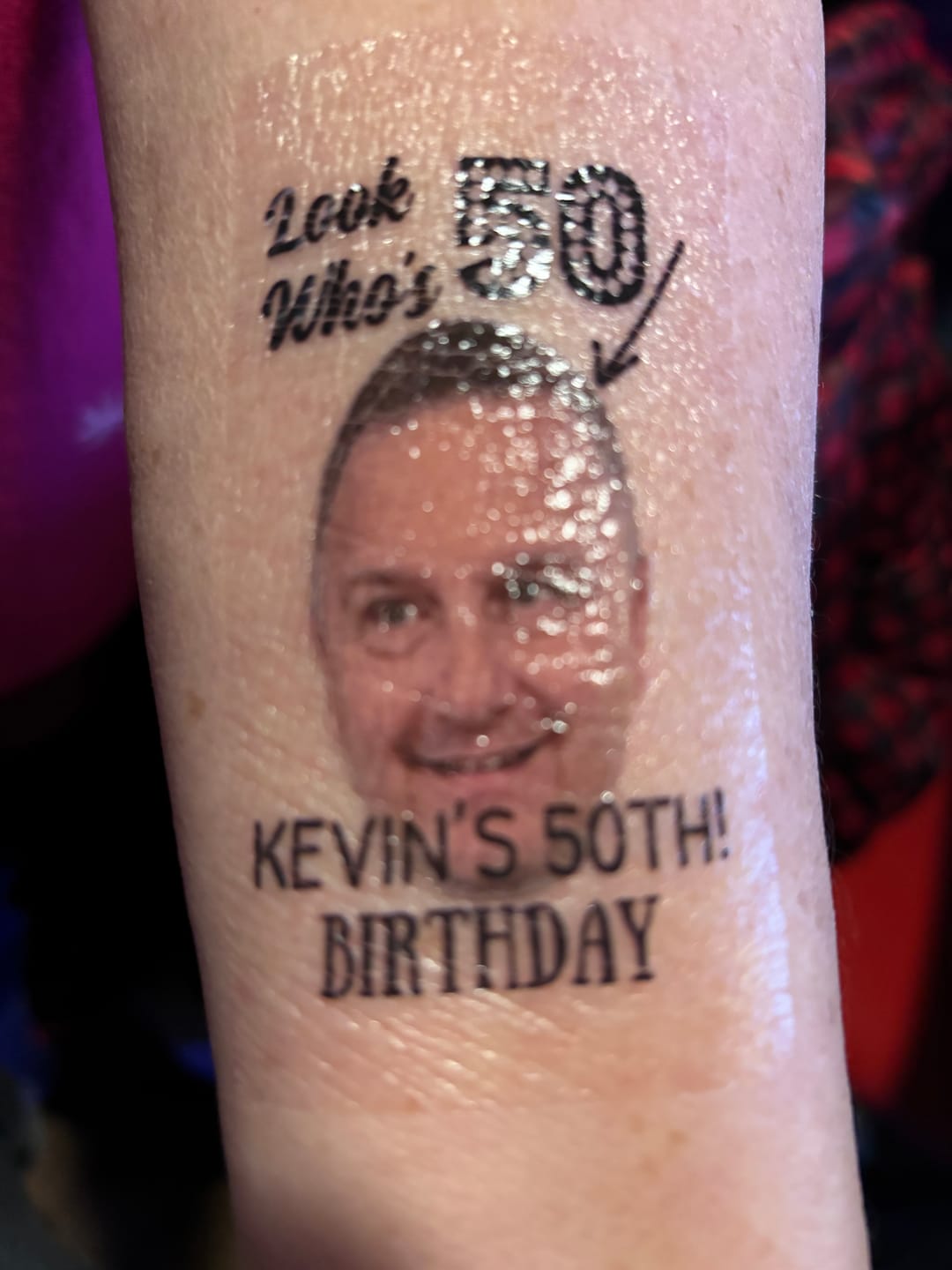 Customer photo review of Look Who's Birthday! Custom Tattoo
