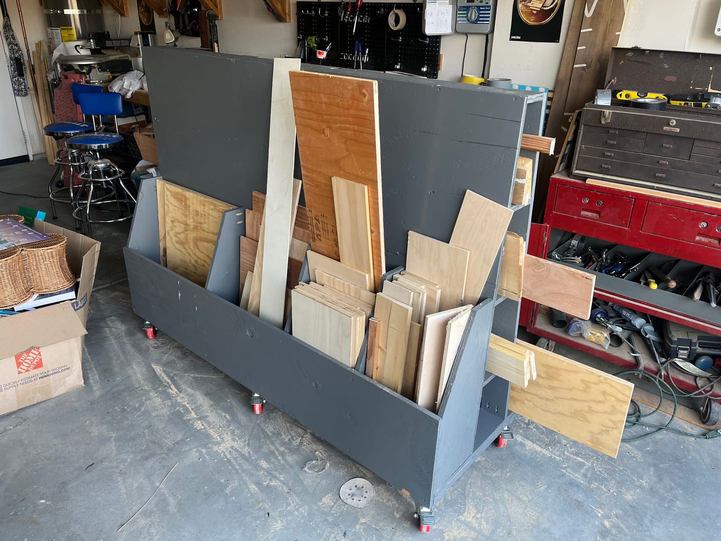 Customer photo review of Compact Wood Storage Cart Plans - Digital Download