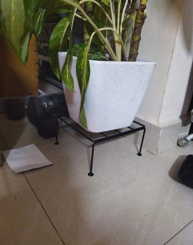 Customer photo review of UnitedCrafts Ivo Round Pot Stand/High-Quality Stands (Black)