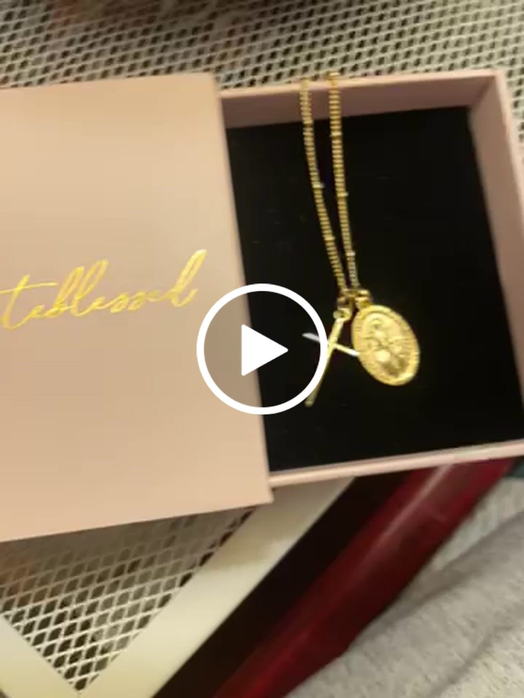 Customer video review of Miraculous Medal + Dainty Cross Gold Filled Necklace