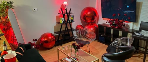 Customer photo review of Red Inflatable Mirror Ball Reusable Big Bubble Balloon
