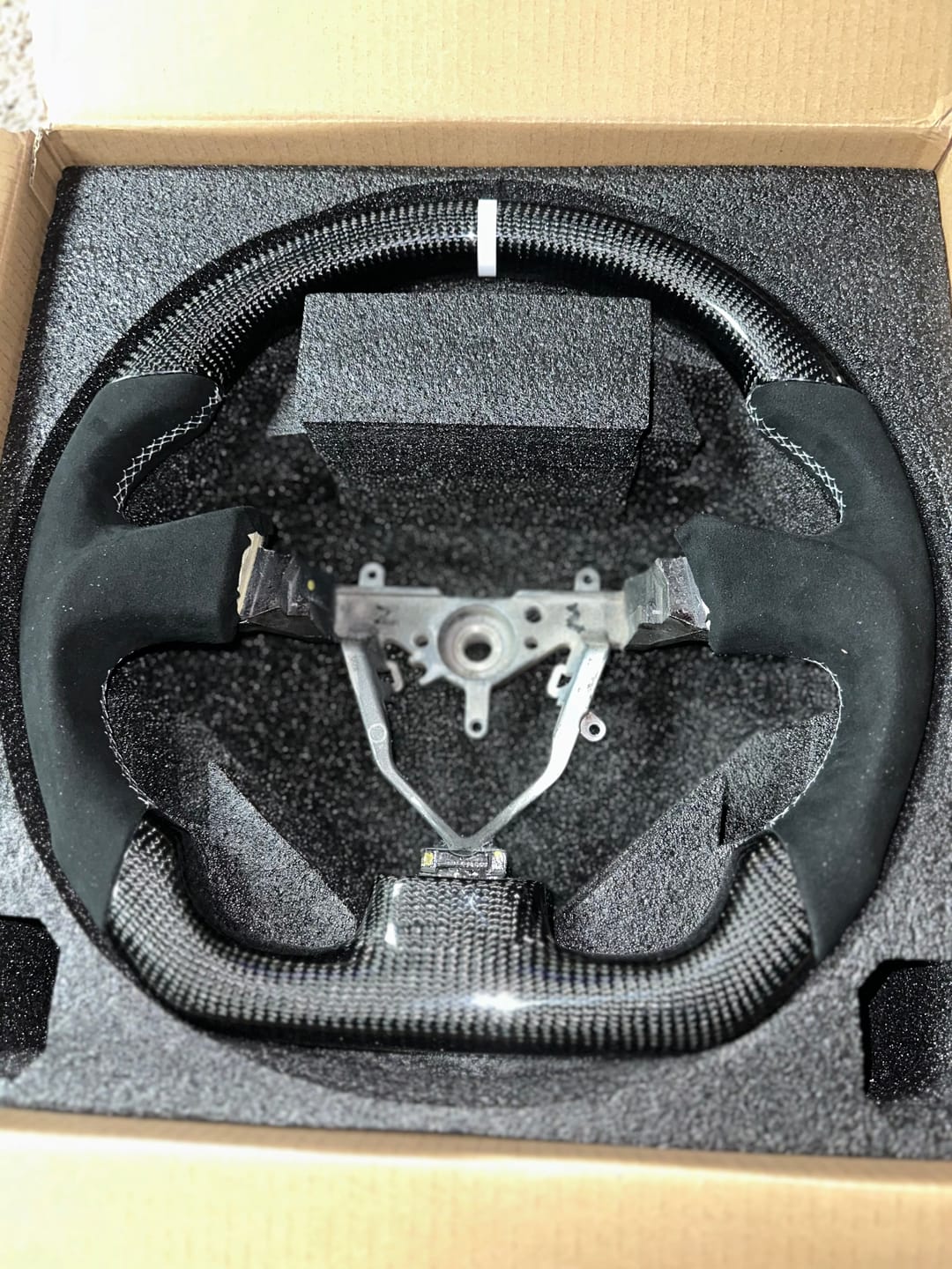 Customer photo review of 2005-07 Subaru WRX STI Carbon Fiber Steering Wheel