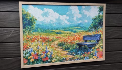 Customer photo review of 5D Diamond Painting AB Steine - Blühende Landschaft